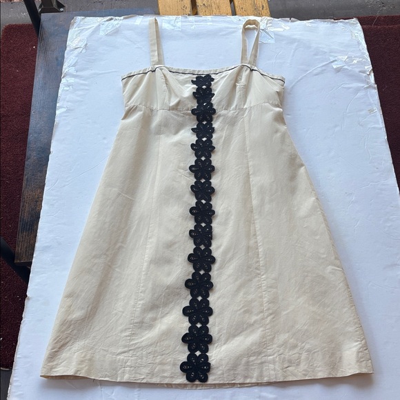 Lilly Pulitzer Vintage 90s White Label Silk Cotton Dress Lace Babydoll Y2K Cream - Picture 4 of 17